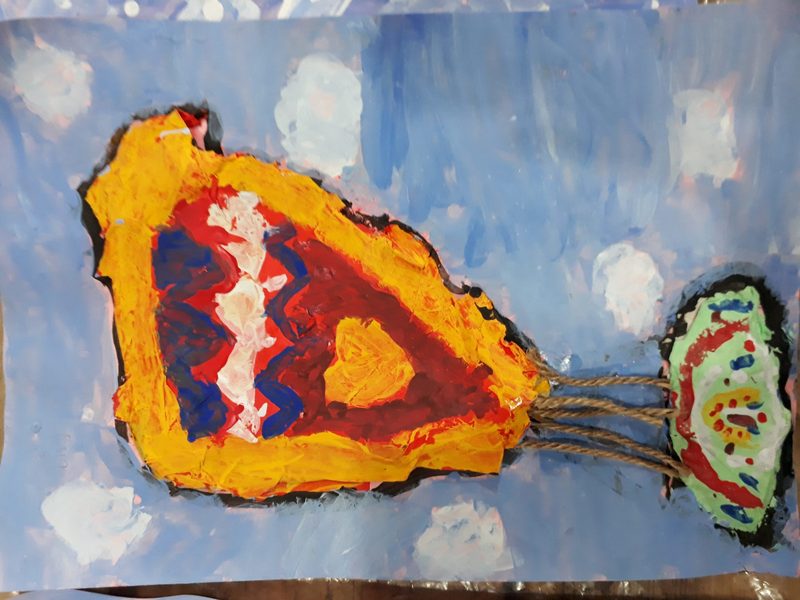 Paper mache hot air balloon